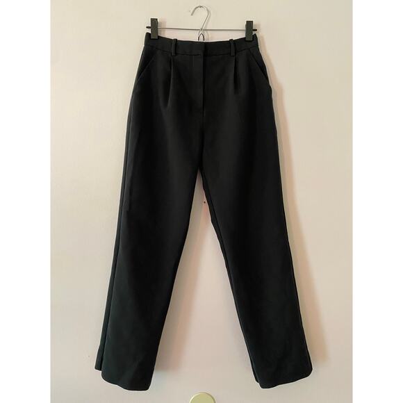 Abercrombie & Fitch Black Pleated Straight Leg Trousers Dress Pants Women size 2 - Picture 2 of 14